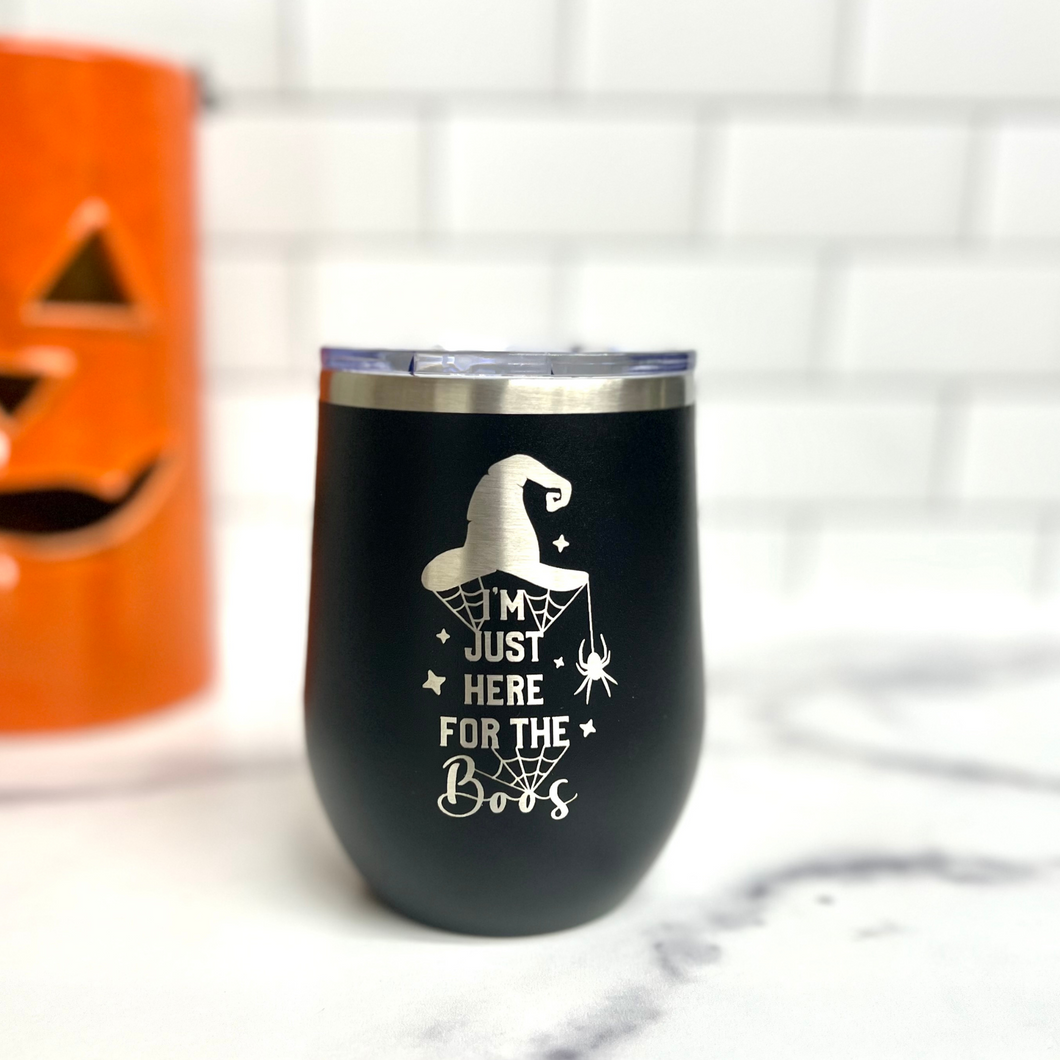'Here for the Boos' Halloween Wine Tumbler
