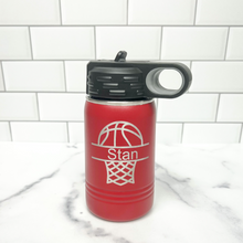 Load image into Gallery viewer, Basketball Personalized Kids Water Bottle
