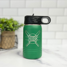 Load image into Gallery viewer, Baseball Personalized Kids Water Bottle
