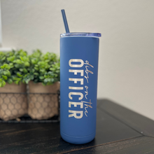 Load image into Gallery viewer, Dibs on the Officer Skinny Matte Tumbler
